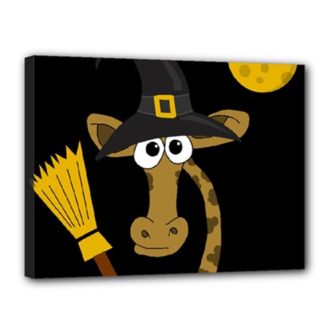 Halloween Giraffe Witch Canvas 16  X 12  by Valentinaart