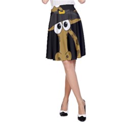 Halloween Giraffe Witch A-line Skirt by Valentinaart
