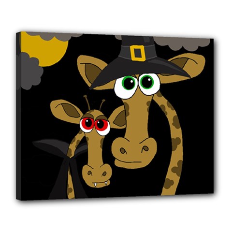 Giraffe Halloween Party Canvas 20  X 16  by Valentinaart