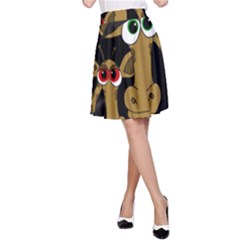 Giraffe Halloween Party A-line Skirt by Valentinaart