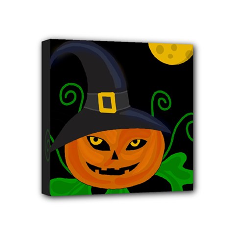 Halloween Witch Pumpkin Mini Canvas 4  X 4  by Valentinaart