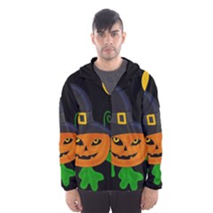 Halloween Witch Pumpkin Hooded Wind Breaker (men) by Valentinaart