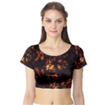 FIRE DRAGON Short Sleeve Crop Top (Tight Fit)