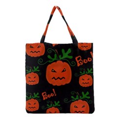 Halloween Pumpkin Pattern Grocery Tote Bag by Valentinaart