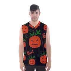 Halloween Pumpkin Pattern Men s Basketball Tank Top by Valentinaart