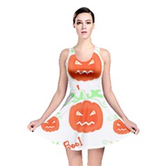 Halloween Pumpkins Pattern Reversible Skater Dress by Valentinaart