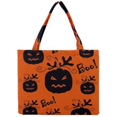 Halloween Black Pumpkins Pattern Mini Tote Bag by Valentinaart