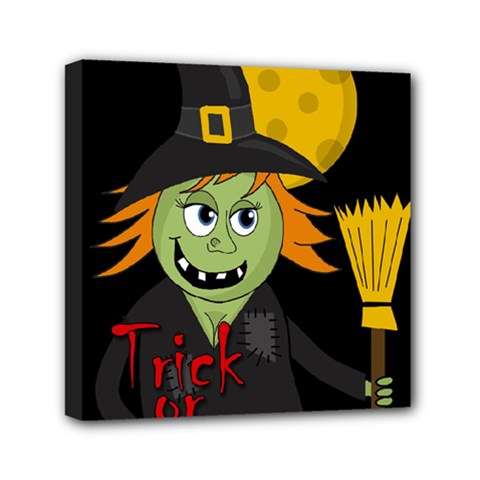 Halloween Witch Mini Canvas 6  X 6  by Valentinaart