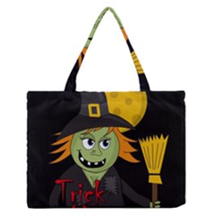 Halloween Witch Medium Zipper Tote Bag by Valentinaart