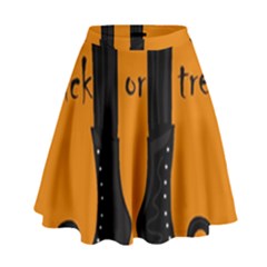 Halloween - Witch Boots High Waist Skirt by Valentinaart