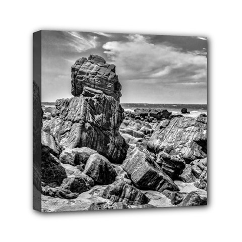 Rocks At Shore In Praia Malhada Jericoacoara Brazil Mini Canvas 6  X 6  by dflcprints