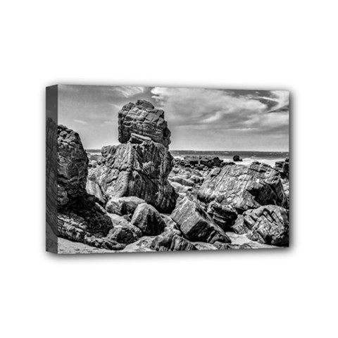 Rocks At Shore In Praia Malhada Jericoacoara Brazil Mini Canvas 6  X 4  by dflcprints