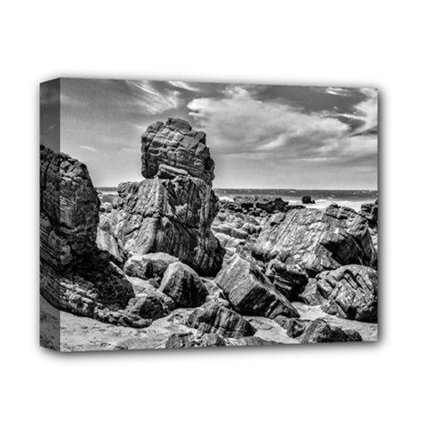 Rocks At Shore In Praia Malhada Jericoacoara Brazil Deluxe Canvas 14  X 11  by dflcprints