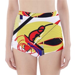 Abstract Art High-waisted Bikini Bottoms by Valentinaart