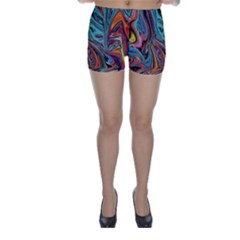 Brilliant Abstract In Blue, Orange, Purple, And Lime-green  Skinny Shorts by digitaldivadesigns