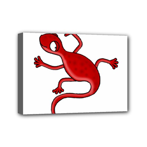 Red lizard Mini Canvas 7  x 5 