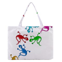 Colorful Lizards Medium Zipper Tote Bag