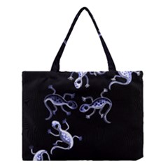 Blue Decorative Artistic Lizards Medium Tote Bag by Valentinaart