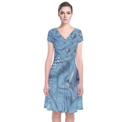 Frost Dragon Short Sleeve Front Wrap Dress by RespawnLARPer