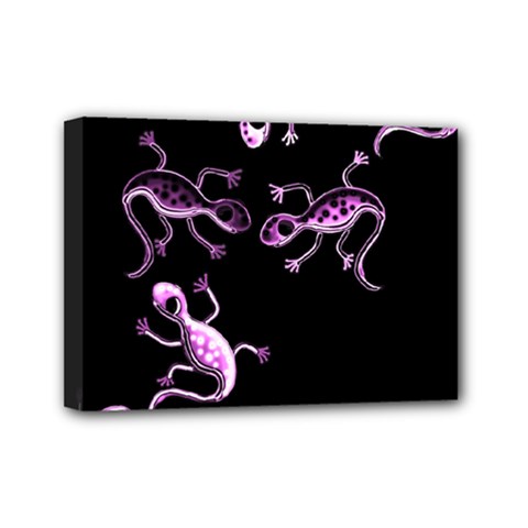 Purple Lizards Mini Canvas 7  X 5  by Valentinaart