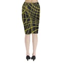 Yellow abstract warped lines Midi Wrap Pencil Skirt View2