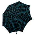 Cyan and black warped lines Hook Handle Umbrellas (Large) View2