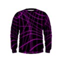 Purple and black warped lines Kids  Sweatshirt View1