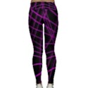 Purple and black warped lines Yoga Leggings  View2