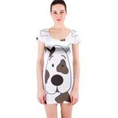 Cute Dog Short Sleeve Bodycon Dress by Valentinaart