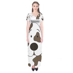 Cute Dog Short Sleeve Maxi Dress by Valentinaart