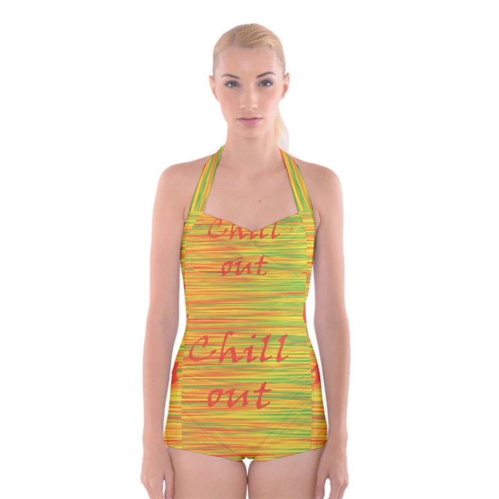 Chill out Boyleg Halter Swimsuit 