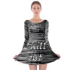 Black An White  chill Out  Long Sleeve Skater Dress by Valentinaart