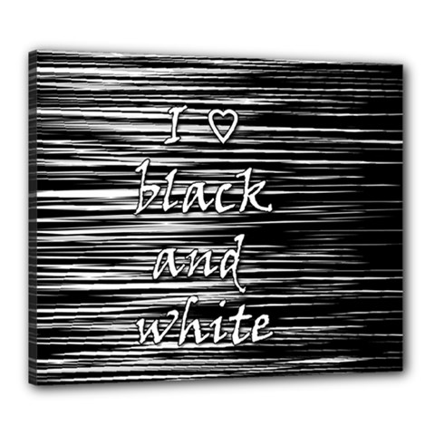 I Love Black And White Canvas 24  X 20  by Valentinaart