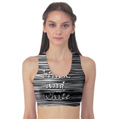 I Love Black And White Sports Bra by Valentinaart