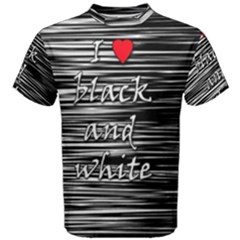 I Love Black And White 2 Men s Cotton Tee by Valentinaart
