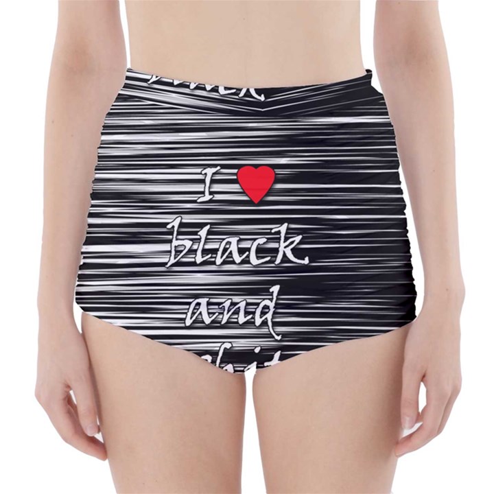 I love black and white 2 High-Waisted Bikini Bottoms