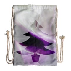 Purple Christmas Tree Drawstring Bag (large) by yoursparklingshop