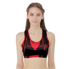 Hart Bit Sports Bra With Border by Valentinaart