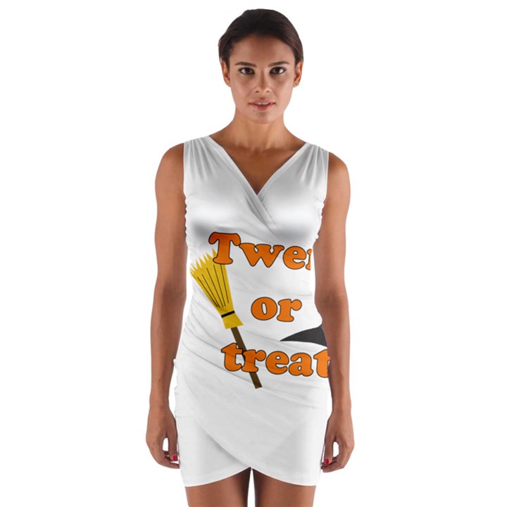 Twerk or treat - Funny Halloween design Wrap Front Bodycon Dress