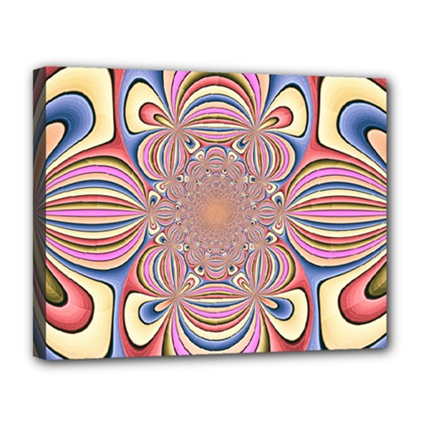 Pastel Shades Ornamental Flower Canvas 14  X 11  by designworld65