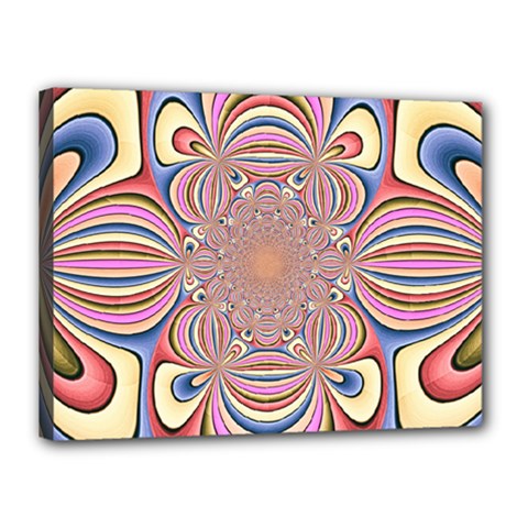 Pastel Shades Ornamental Flower Canvas 16  X 12  by designworld65