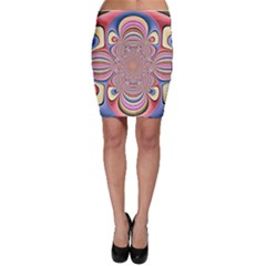 Pastel Shades Ornamental Flower Bodycon Skirt by designworld65