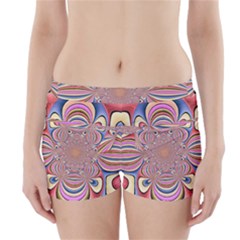 Pastel Shades Ornamental Flower Boyleg Bikini Wrap Bottoms by designworld65