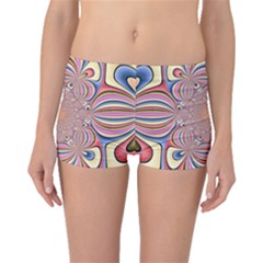 Pastel Shades Ornamental Flower Boyleg Bikini Bottoms by designworld65