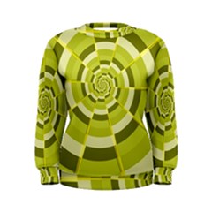 Crazy Dart Green Gold Spiral Women s Sweatshirt by designworld65