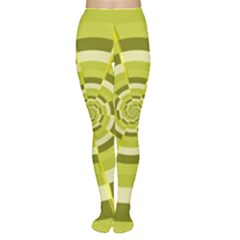 Crazy Dart Green Gold Spiral Women s Tights by designworld65