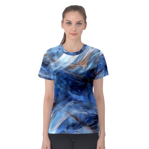 Blue Colorful Abstract Design  Women s Sport Mesh Tee by designworld65