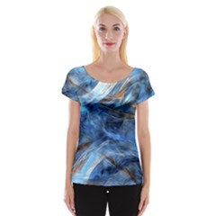 Blue Colorful Abstract Design  Women s Cap Sleeve Top by designworld65