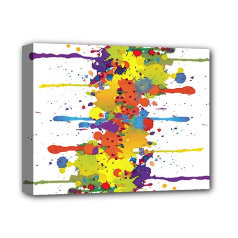 Crazy Multicolored Double Running Splashes Deluxe Canvas 14  X 11  by EDDArt