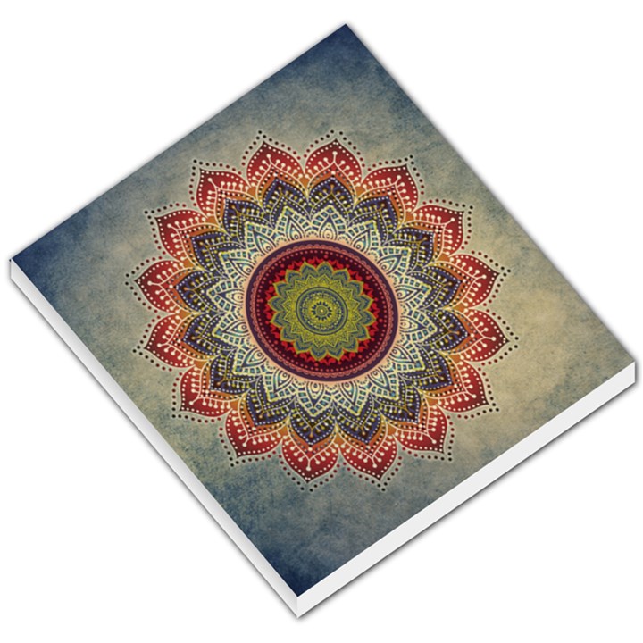 Folk Art Lotus Mandala Dirty Blue Red Small Memo Pads